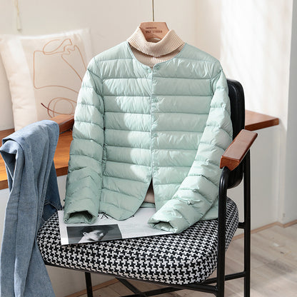 Ultra Lightweight Packable Puffer Coat, Women's Slim Jacket, Warm White Duck Down, Autumn Winter