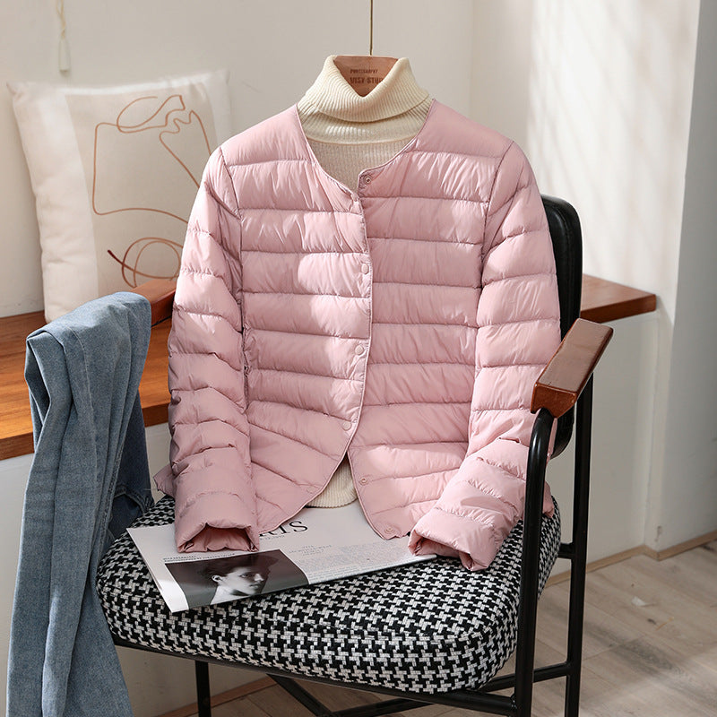 Ultra Lightweight Packable Puffer Coat, Women's Slim Jacket, Warm White Duck Down, Autumn Winter