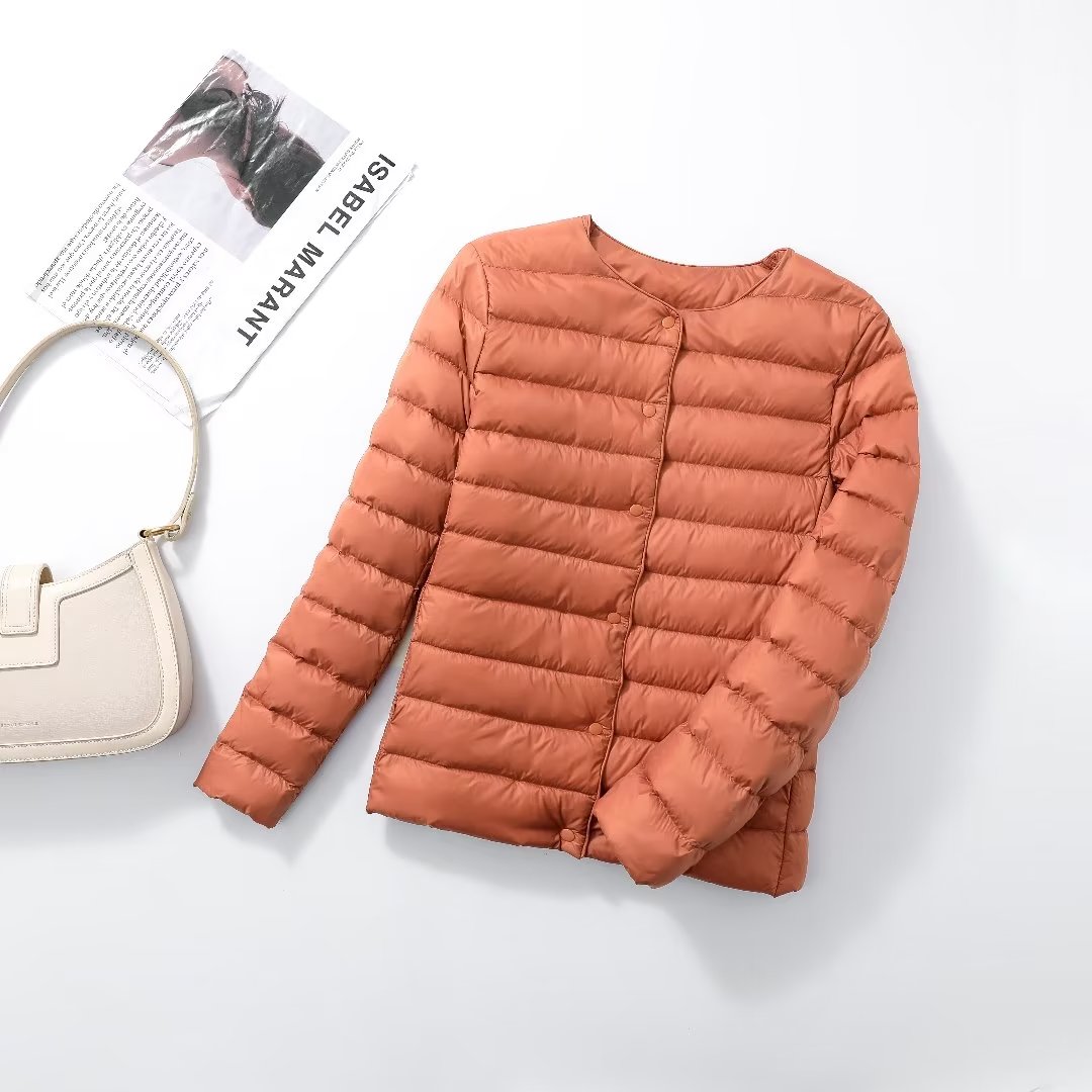 Ultra Lightweight Packable Puffer Coat, Women's Slim Jacket, Warm White Duck Down, Autumn Winter