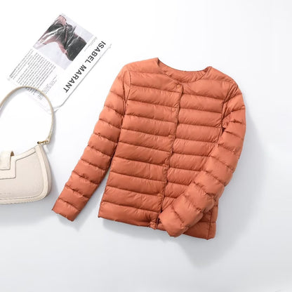 Ultra Lightweight Packable Puffer Coat, Women's Slim Jacket, Warm White Duck Down, Autumn Winter