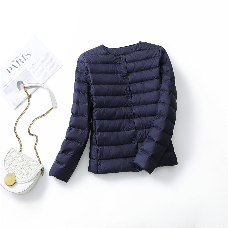 Ultra Lightweight Packable Puffer Coat, Women's Slim Jacket, Warm White Duck Down, Autumn Winter