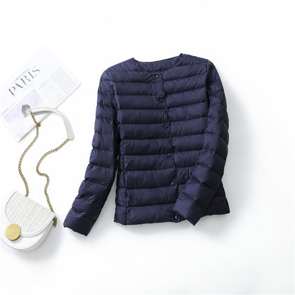 Ultra Lightweight Packable Puffer Coat, Women's Slim Jacket, Warm White Duck Down, Autumn Winter