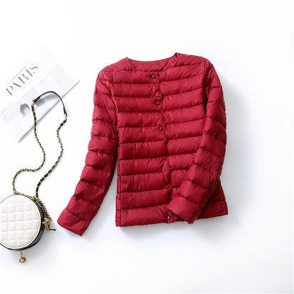 Ultra Lightweight Packable Puffer Coat, Women's Slim Jacket, Warm White Duck Down, Autumn Winter