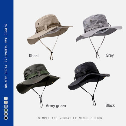 Wide Brim Sun Hat UV Protection Breathable Bucket Cap For Hiking Camping Fishing Outdoor Sun Protection Hats For Men Women