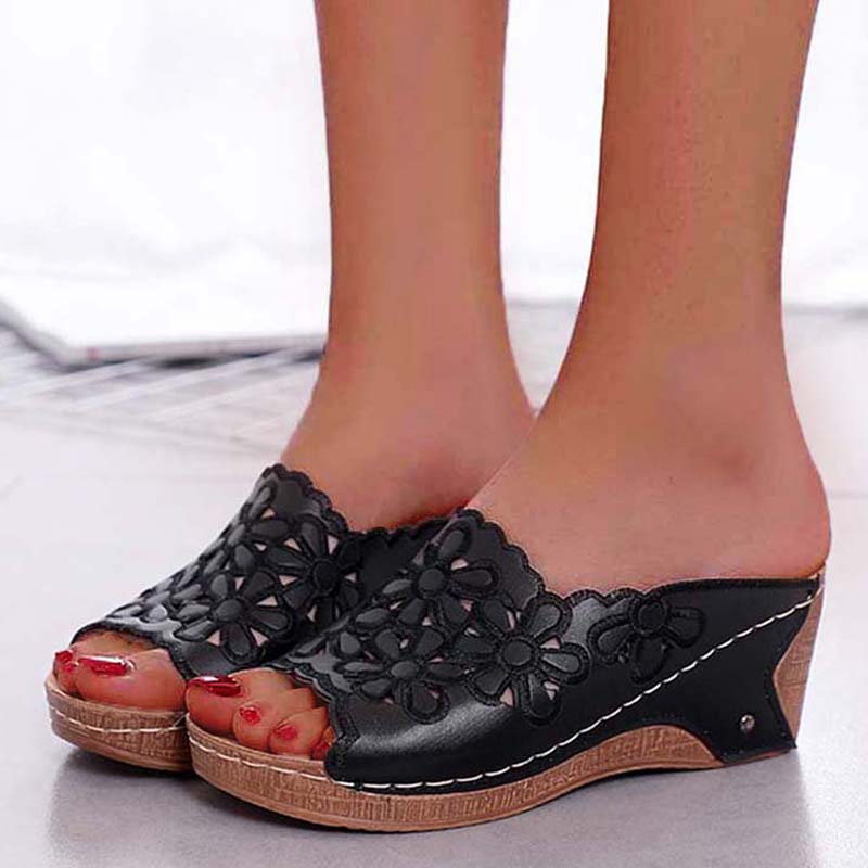 Summer Fashion Women Shoes Sandals, Comfortable Wedge Shoes for Women, Slip-On Casual Party Female Footwear
