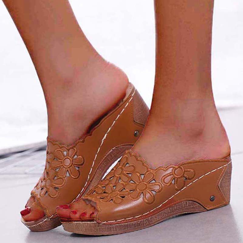 Summer Fashion Women Shoes Sandals, Comfortable Wedge Shoes for Women, Slip-On Casual Party Female Footwear