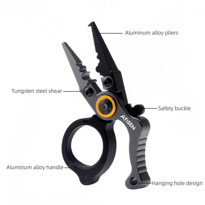 Booms Fishing X1 Aluminum Fishing Pliers – Saltwater-Resistant Multitool with Hook Remover and Braided Line Cutter