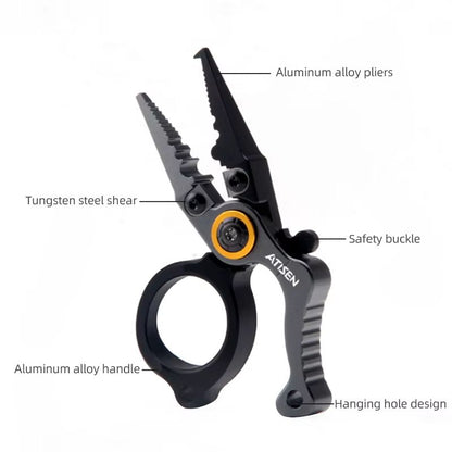 Booms Fishing X1 Aluminum Fishing Pliers – Saltwater-Resistant Multitool with Hook Remover and Braided Line Cutter