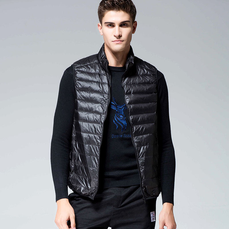 Mens Lightweight Down Vest, Waterproof Winter Waistcoat, Casual Sleeveless Jacket for Autumn and Work