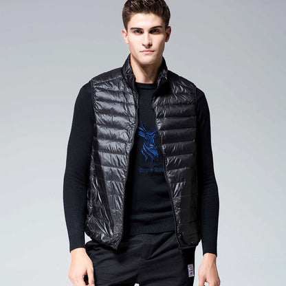 Mens Lightweight Down Vest, Waterproof Winter Waistcoat, Casual Sleeveless Jacket for Autumn and Work