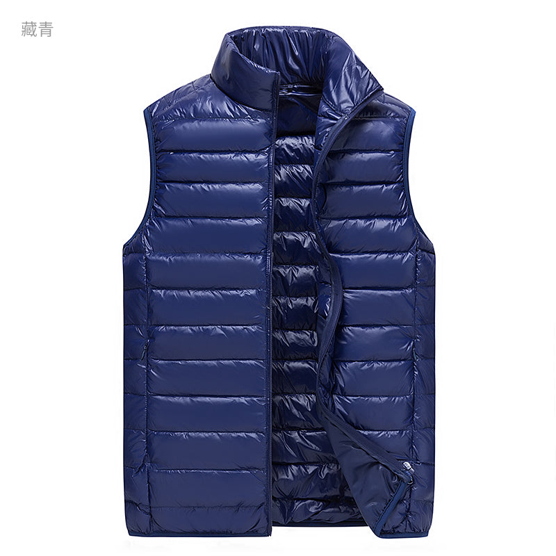 Mens Lightweight Down Vest, Waterproof Winter Waistcoat, Casual Sleeveless Jacket for Autumn and Work