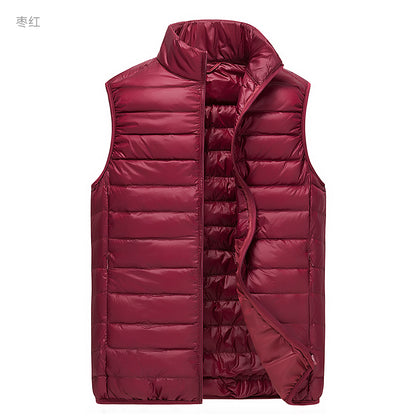 Mens Lightweight Down Vest, Waterproof Winter Waistcoat, Casual Sleeveless Jacket for Autumn and Work