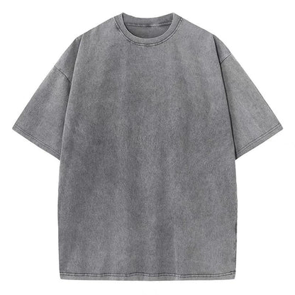 American Style Retro Heavyweight Solid Color Short Sleeve T Shirt for Men and Women