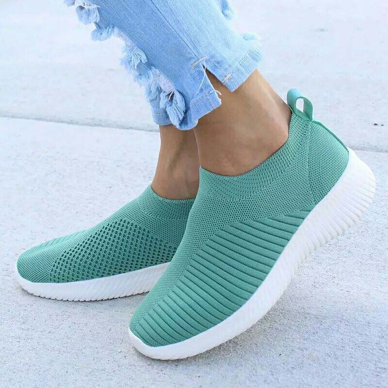 New Casual Womens Sneakers, Lightweight Slip On Breathable Vulcanized Walking Shoes for Ladies