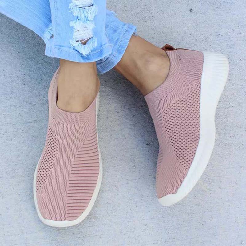 New Casual Womens Sneakers, Lightweight Slip On Breathable Vulcanized Walking Shoes for Ladies