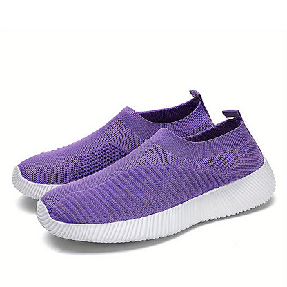 New Casual Womens Sneakers, Lightweight Slip On Breathable Vulcanized Walking Shoes for Ladies