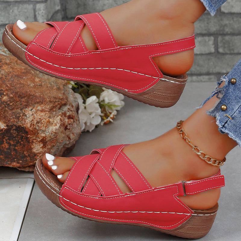 Stylish Woman Wedge Sandals, Summer Plus Size Women's Shoes Party Sandals, Open Toe Comfortable Female Footwear