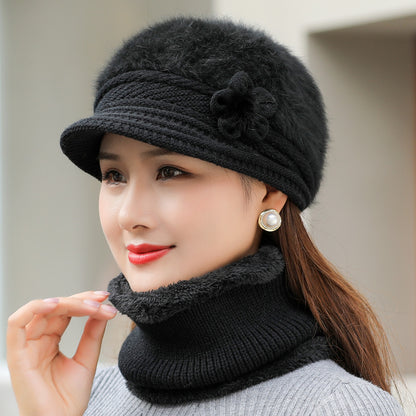 Plush Fur Lined Hat & Scarf Warm Set, Hot Sale Women Winter Hat, Keep Warm Cap