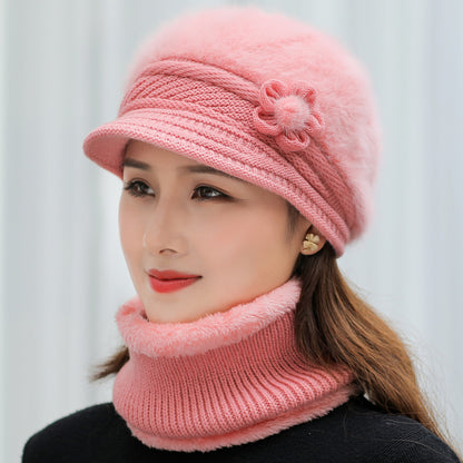 Plush Fur Lined Hat & Scarf Warm Set, Hot Sale Women Winter Hat, Keep Warm Cap