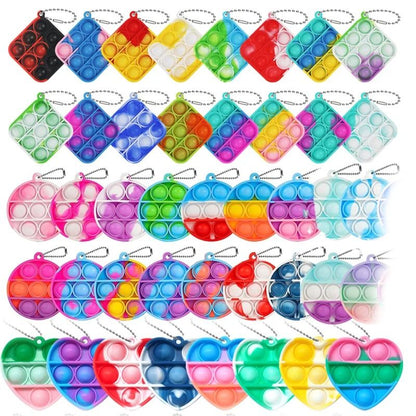 Pop Keychain Fidget Toys Bulk Push Stress Relief Set
