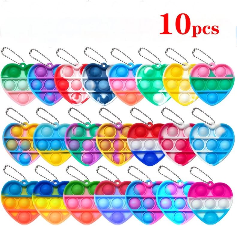 Pop Keychain Fidget Toys Bulk Push Stress Relief Set