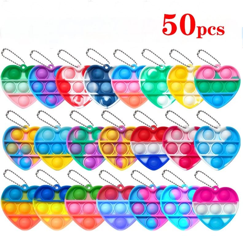 Pop Keychain Fidget Toys Bulk Push Stress Relief Set