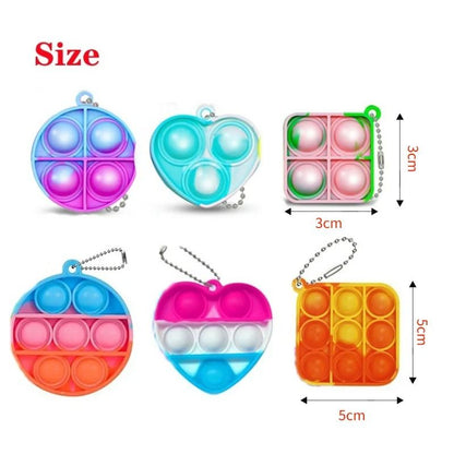 Pop Keychain Fidget Toys Bulk Push Stress Relief Set