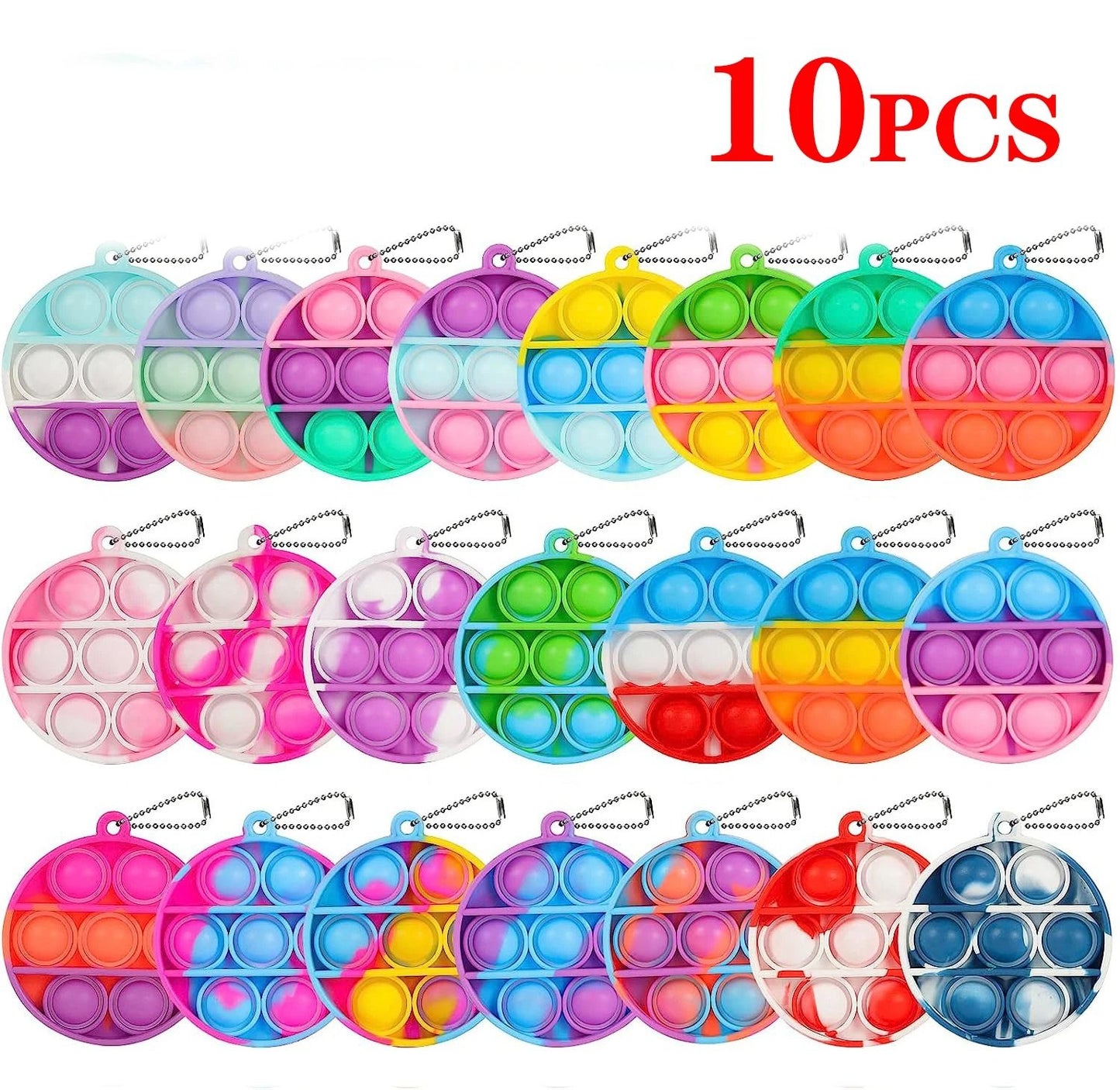 Pop Keychain Fidget Toys Bulk Push Stress Relief Set