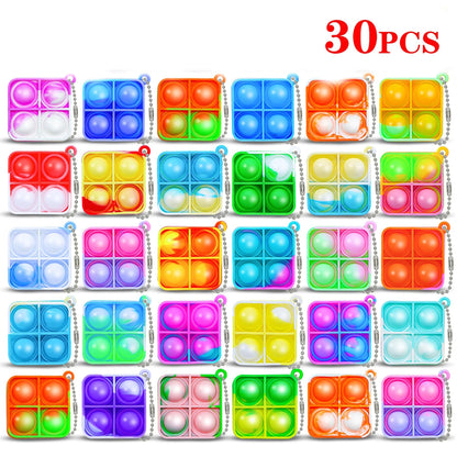 Pop Keychain Fidget Toys Bulk Push Stress Relief Set
