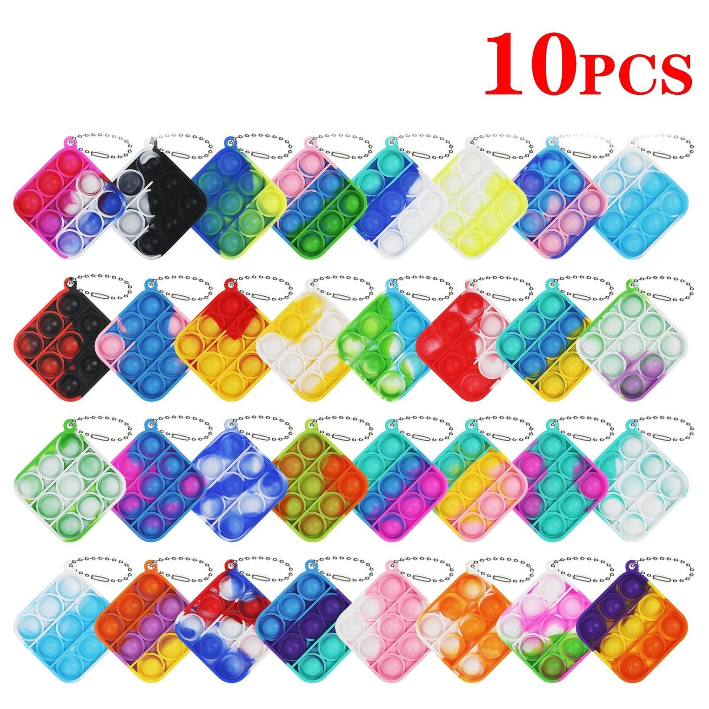 Pop Keychain Fidget Toys Bulk Push Stress Relief Set
