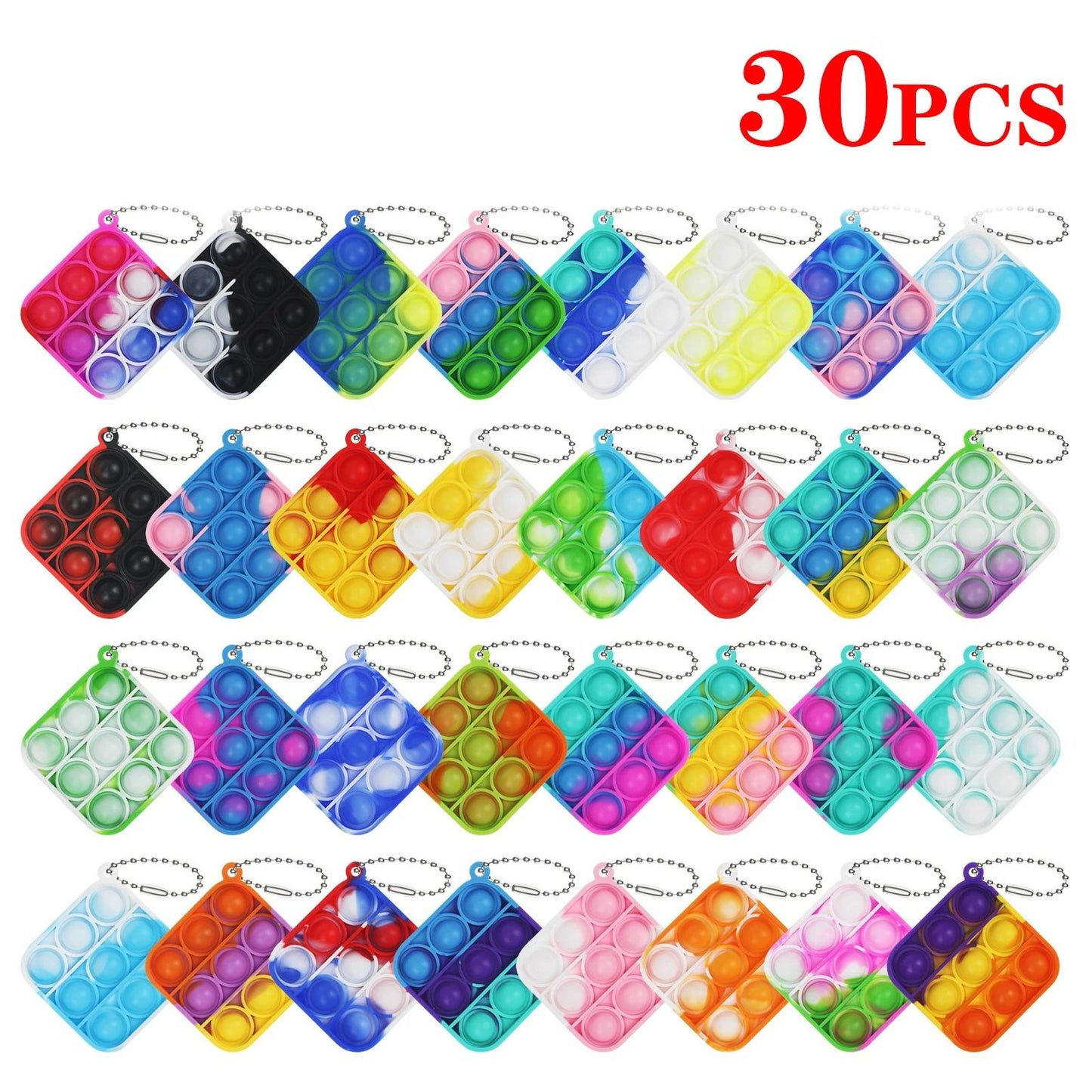 Pop Keychain Fidget Toys Bulk Push Stress Relief Set