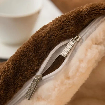 Double-Sided Wool Throw Blanket for Winter Warmth and Comfort