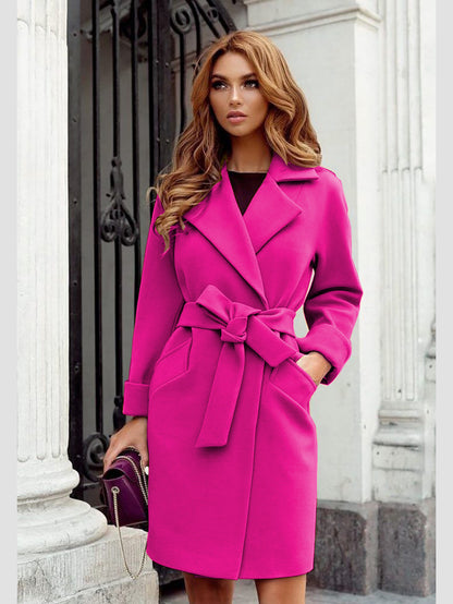 Street Style Women's Winter Coat, Knot Splicing Design, Cotton Wool Blend Tops, Ladies Outwear