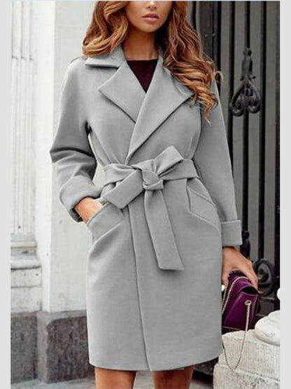Street Style Women's Winter Coat, Knot Splicing Design, Cotton Wool Blend Tops, Ladies Outwear