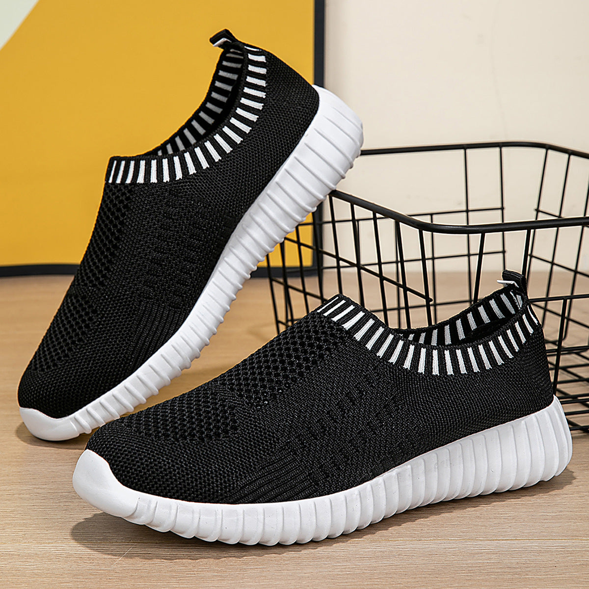 Luxury Fashion Sneaker Women Shoes, Breathable Mesh Sock Slip On Sneakers & Stylish Womens Sports Shoes for Everyday