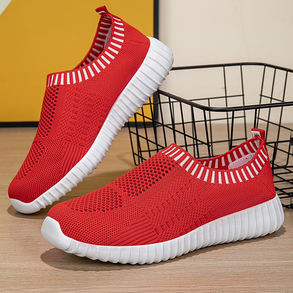 Luxury Fashion Sneaker Women Shoes, Breathable Mesh Sock Slip On Sneakers & Stylish Womens Sports Shoes for Everyday
