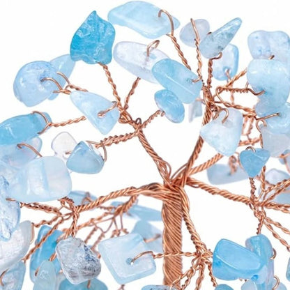 Crystal Money Tree with Agate Base for Home and Office Decoration