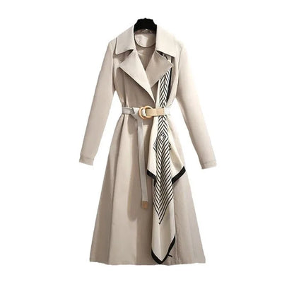 Elegant Women's Long Coat, Loose Fit, Fashionable Outerwear for Spring and Autumn, Trendy and Slimming Large Size Jacket