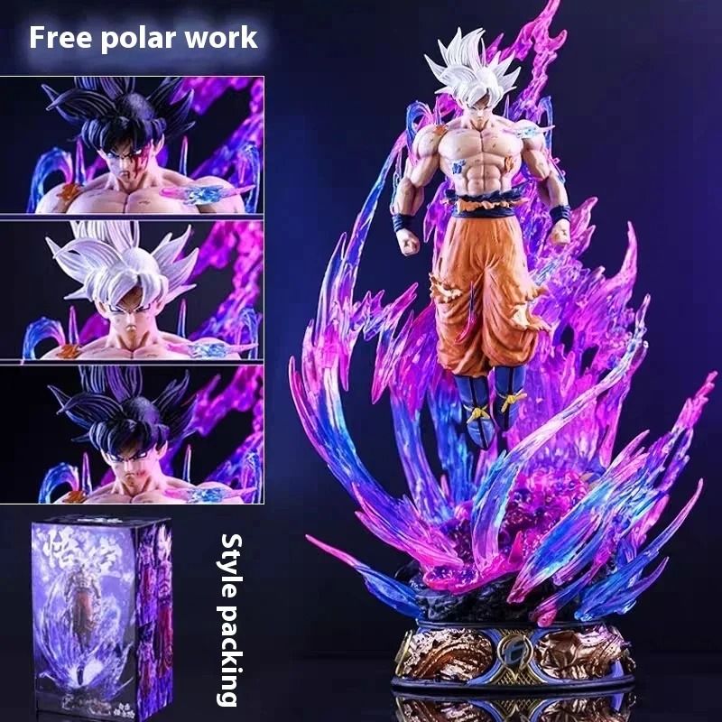 Dragon Ball Goku Action Figure Ultra Instinct LED Light PVC Statue Collectible Model