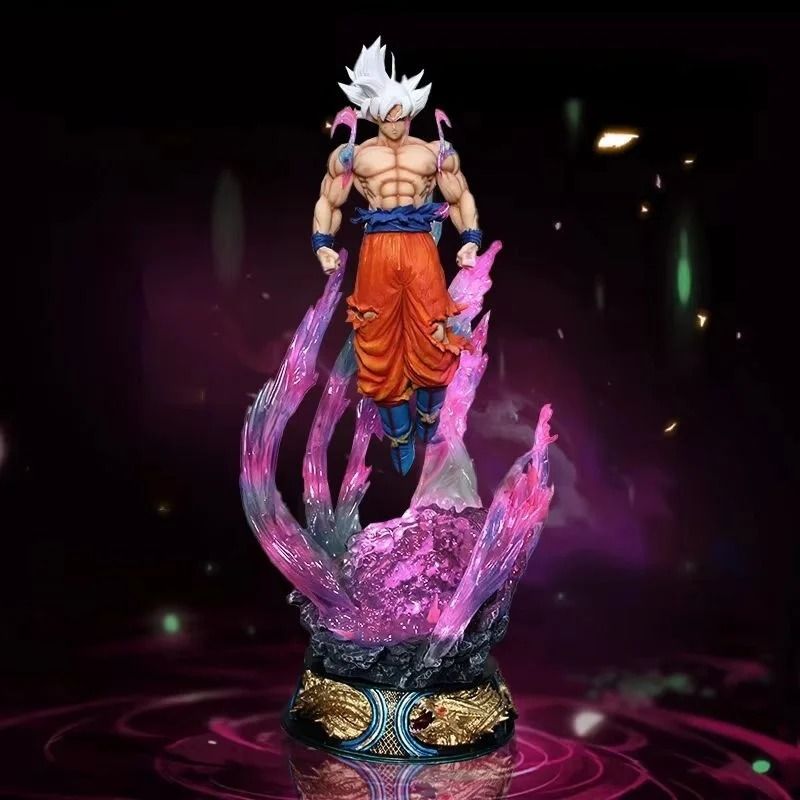 Dragon Ball Goku Action Figure Ultra Instinct LED Light PVC Statue Collectible Model