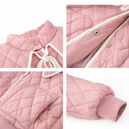 Winter Kids Jacket, Warm Cotton Coat with Turndown Collar, Thick Outerwear for Baby Girls and Children