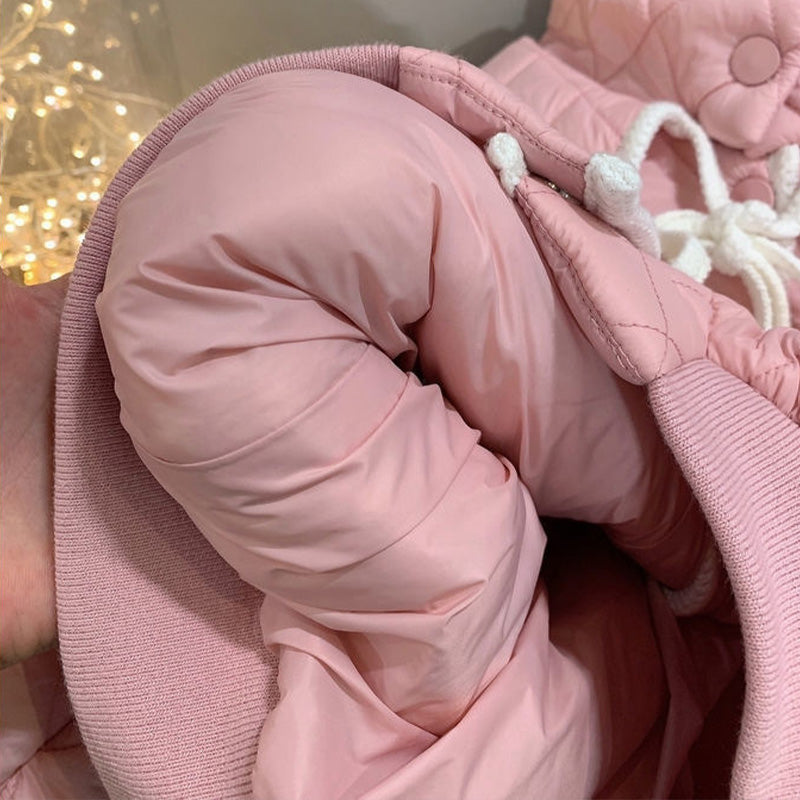 Winter Kids Jacket, Warm Cotton Coat with Turndown Collar, Thick Outerwear for Baby Girls and Children