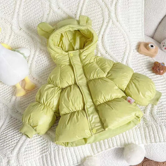 Winter Coat for Girls, Windproof Kids Down Jacket, Warm Hooded Outerwear with Long Sleeves, Outdoor Children Coats