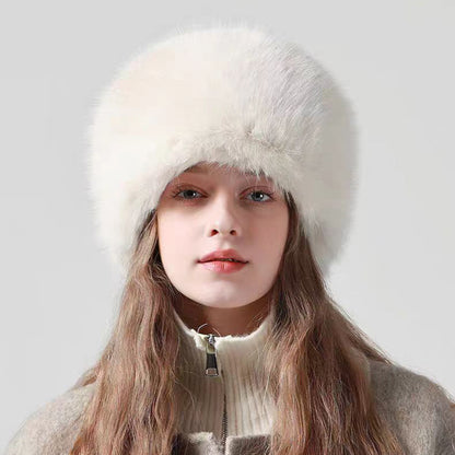Warm Thick Fleece Bucket Hat for Women, Simple and Casual Winter Hat, Fashionable Outdoor Skiing Cap