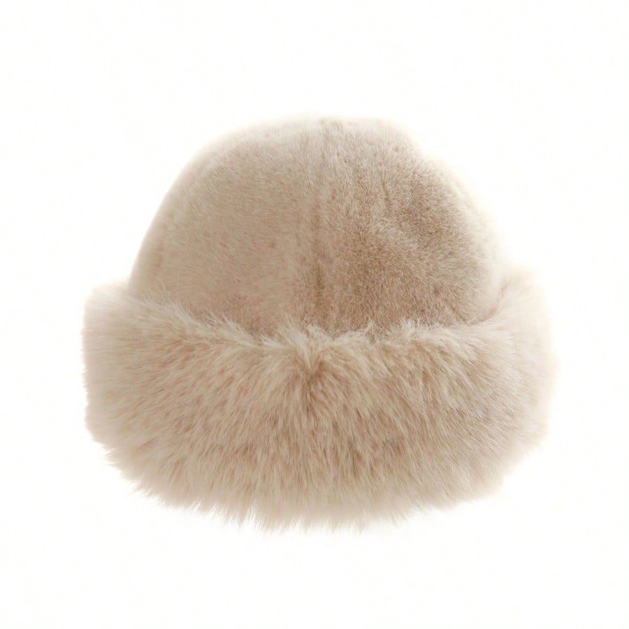 Warm Thick Fleece Bucket Hat for Women, Simple and Casual Winter Hat, Fashionable Outdoor Skiing Cap