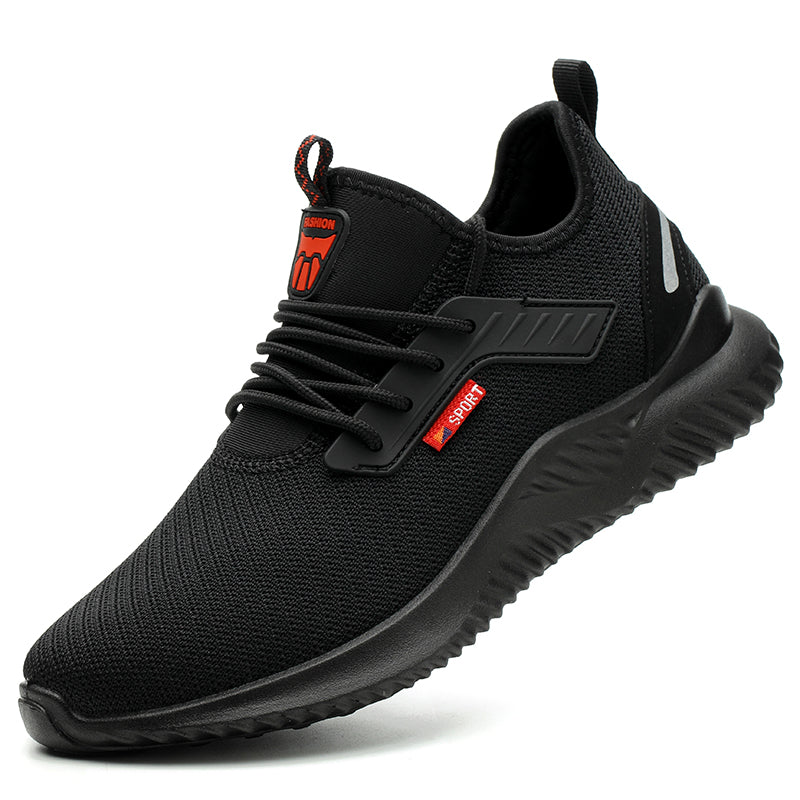 Mens Steel Toe Safety Shoes, Anti-Smash Puncture-Proof Work Sneakers, Lightweight Indestructible Tactical Boots
