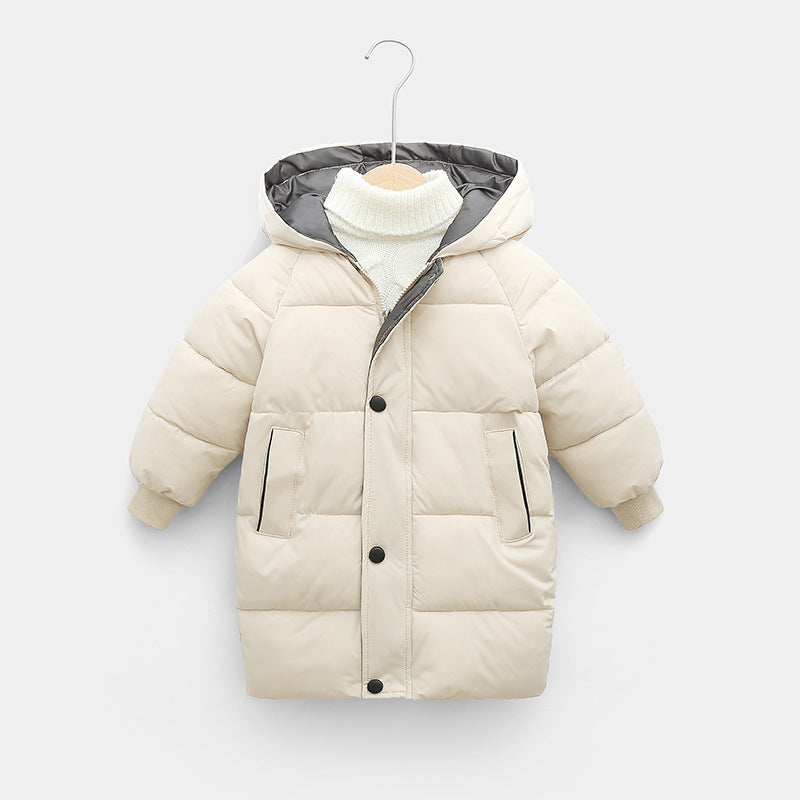 New Winter Girls Down Jacket, Fur Collar Hooded Coat, Warm Princess Outerwear for Christmas, Kids Clothes