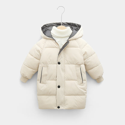 New Winter Girls Down Jacket, Fur Collar Hooded Coat, Warm Princess Outerwear for Christmas, Kids Clothes