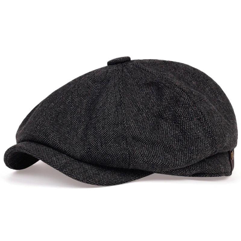 Retro Peaky Diamond Check Beret, Men Casual Octagonal Cap, Hip Hop Style Newsboy Hat, Spring Autumn Casual Hat.