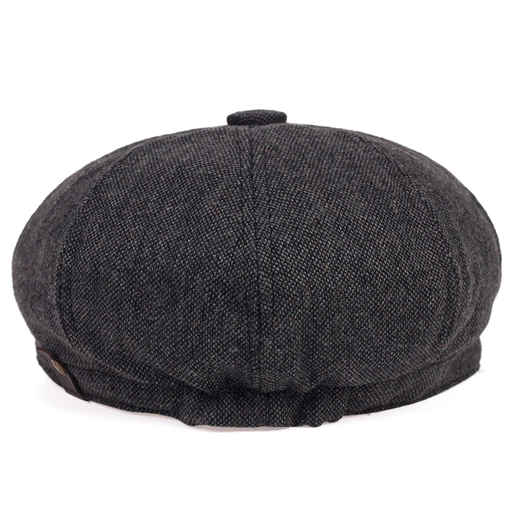Retro Peaky Diamond Check Beret, Men Casual Octagonal Cap, Hip Hop Style Newsboy Hat, Spring Autumn Casual Hat.